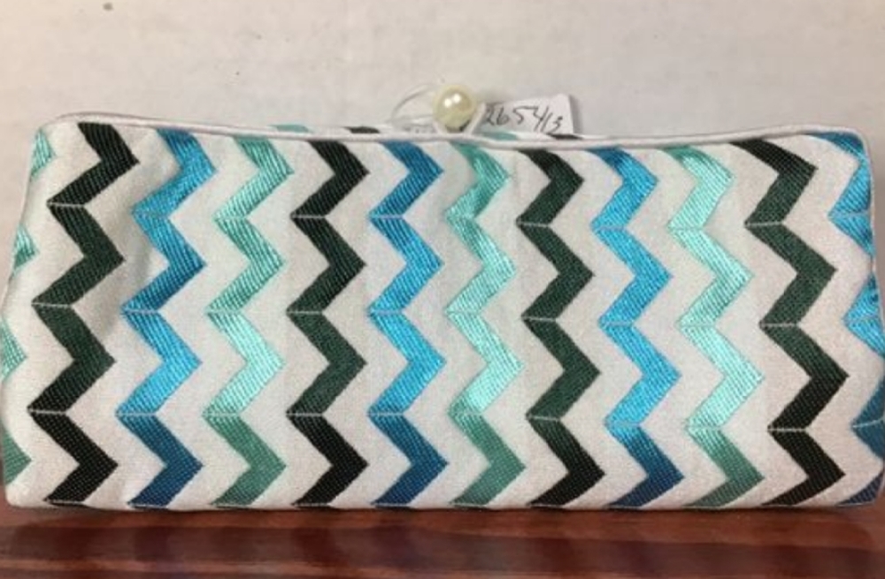 NWT ZOE ZANDER ROLLZ Chevron Tri-Fold Sateen Pocketed Travel Jewelry Roll